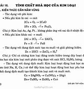 Tính Chất Hóa Học Của Kim Loại Lớp 12